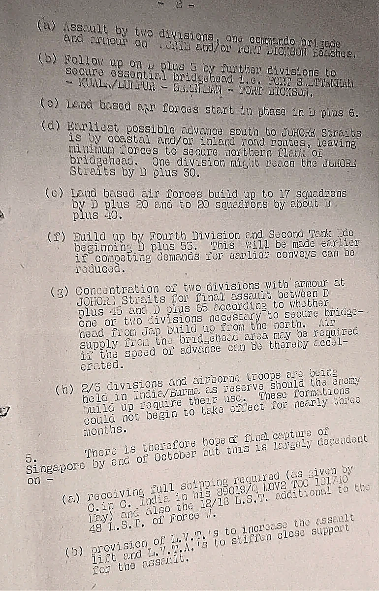英国国家档案馆解密档案（DEFE 2/648A）：英国军方“拉链行动”（Operation Zipper）入侵马来亚、设立军管会方案。